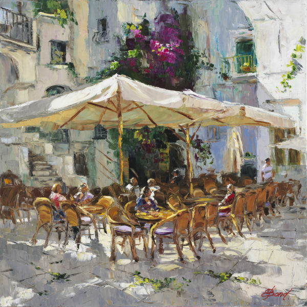 Buy “Café Antalya” – Limited Edition Giclée on Canvas of People in the Cafe