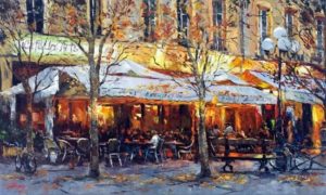 Buy “Café Des Arts” – Limited Edition Giclée on Canvas Outdoor Cafe