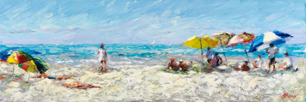 Buy “Sand And Surf” – Limited Edition Giclée on Canvas of People on the Beach