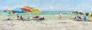 Buy “Seaside Memories” – Oil Print on Canvas of People on the Shore