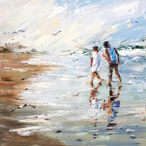Buy “Beach At Sandy Point” – Limited Edition Giclée on Canvas of a Couple on the Shore