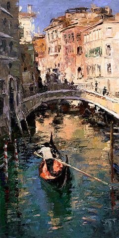Buy “The Lone Gondolier” – Limited Edition Giclée on Canvas of a Gondolier