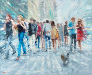 Buy "Embrace The Moment" - Oil Painting on Canvas of Life in the City