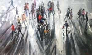 Buy “City Ride” – Oil Painting on Canvas of People in the City