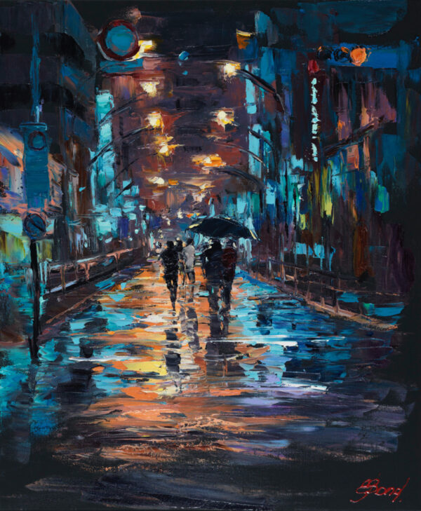 Buy “By Your Side” – Oil Painting on Canvas of a Couple at Night