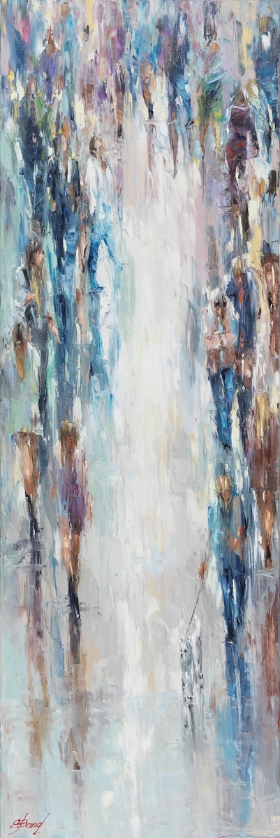 Buy “The Walkers” – Oil Painting on Canvas of People Strolling