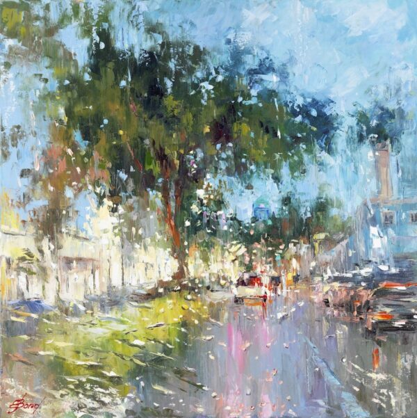 Buy “Las Olas On My Mind” – Oil Painting on Canvas of a Rainy Day