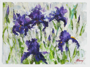 Buy “Floral I” – Oil Painting on Canvas of Beautiful Purple Flowers
