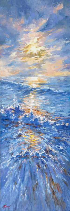 Buy "Beyond The Horizon" - Limited Edition Giclée Print on Canvas with a Sunset in the Blue Ocean