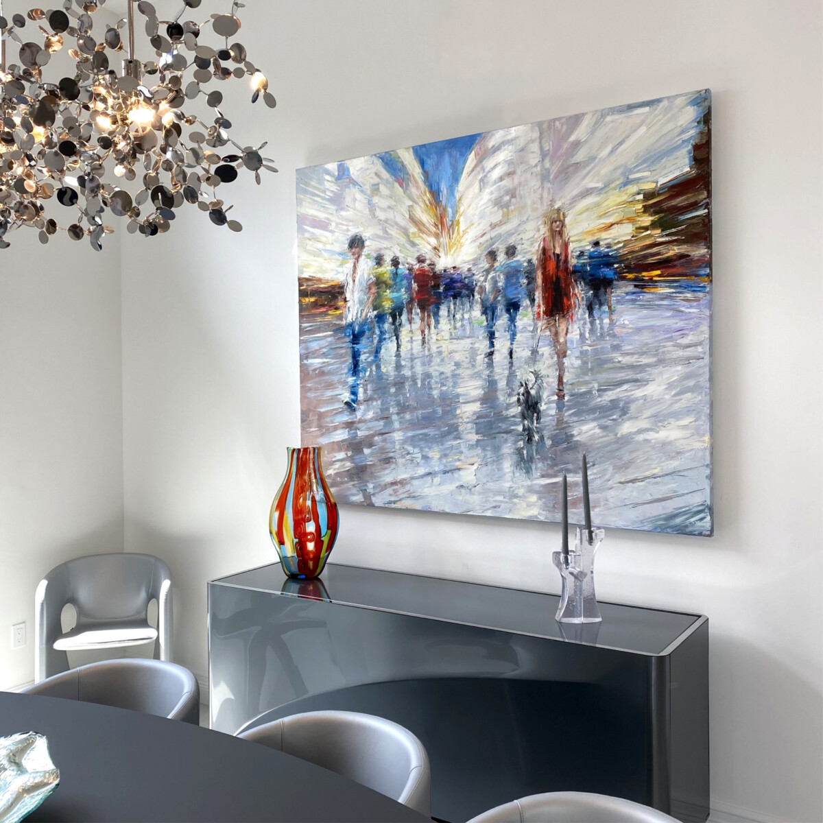 Elena Bond's art installed in lounge