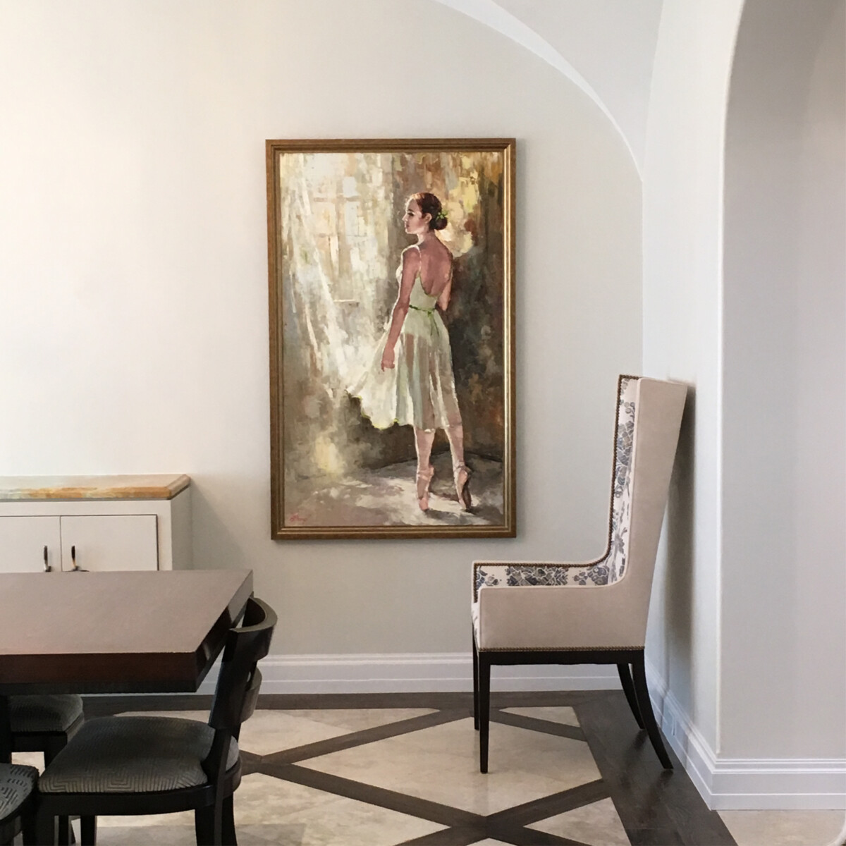 Elena Bond's art in living room
