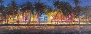 Buy "Ocean Boulevard" - Limited Edition Giclée Print on Canvas with Palm Trees