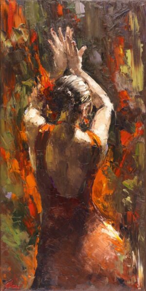 Buy "Red Passion" - Limited Edition Giclée Print on Canvas Featuring a Dancing Female