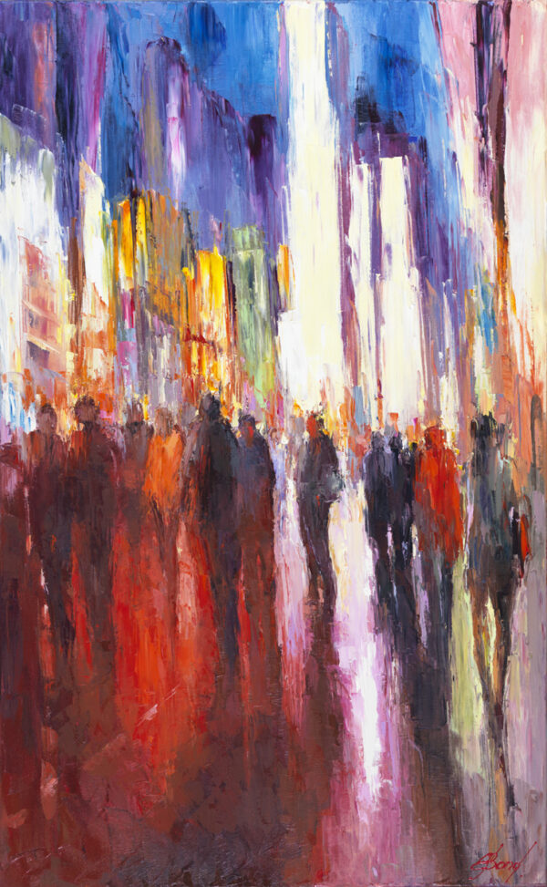 Buy "Rediscovery" - Limited Edition Giclée Print on Canvas of People on a Busy Street