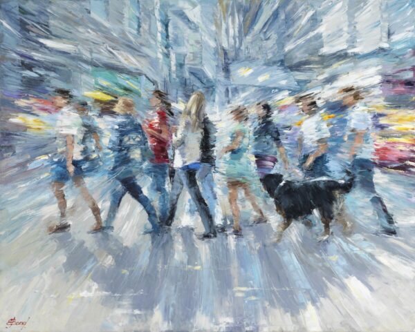Buy "On The Pulse of Morning"- Limited Edition Giclée Print on Canvas With People Crossing the Road